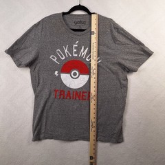 Pokémon Trainer Mens T-Shirt Pokemon Shirt Gray Color-Poke Ball Logo Size XL