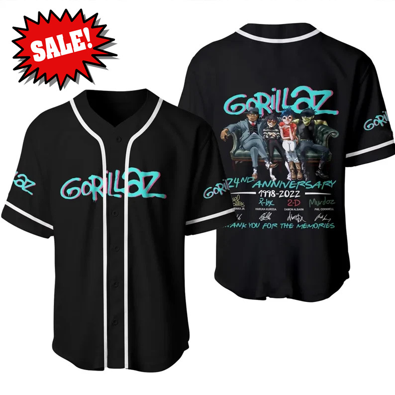 NEW Gorillaz Band Thank You For Memories Baseball Jersey BT896