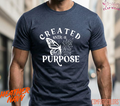 Unisex Created With A Purpose T-Shirt, Men T shirt,Women T shirt Gift Christian