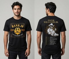 Hank Williams Jr Live In Concert 2026 Tour T-Shirt Black