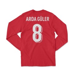 Turkiye Pride Arda Guler 8 Two-Sided Jersey Style Long Sleeve T-Shirt