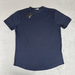 Buck Mason Pima Curved Hem Tee Mens Medium Dress Navy Blue $48 USA New NWT