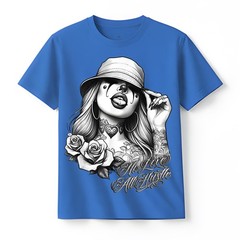 NO LOVE ALL HUSTLE Chicana Payasa Tattoo Chicano Art Chola T-Shirt