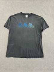 Vintage 90s Discovery Channel Cycling T-Shirt Mens Large Faded Black Graphic Tee