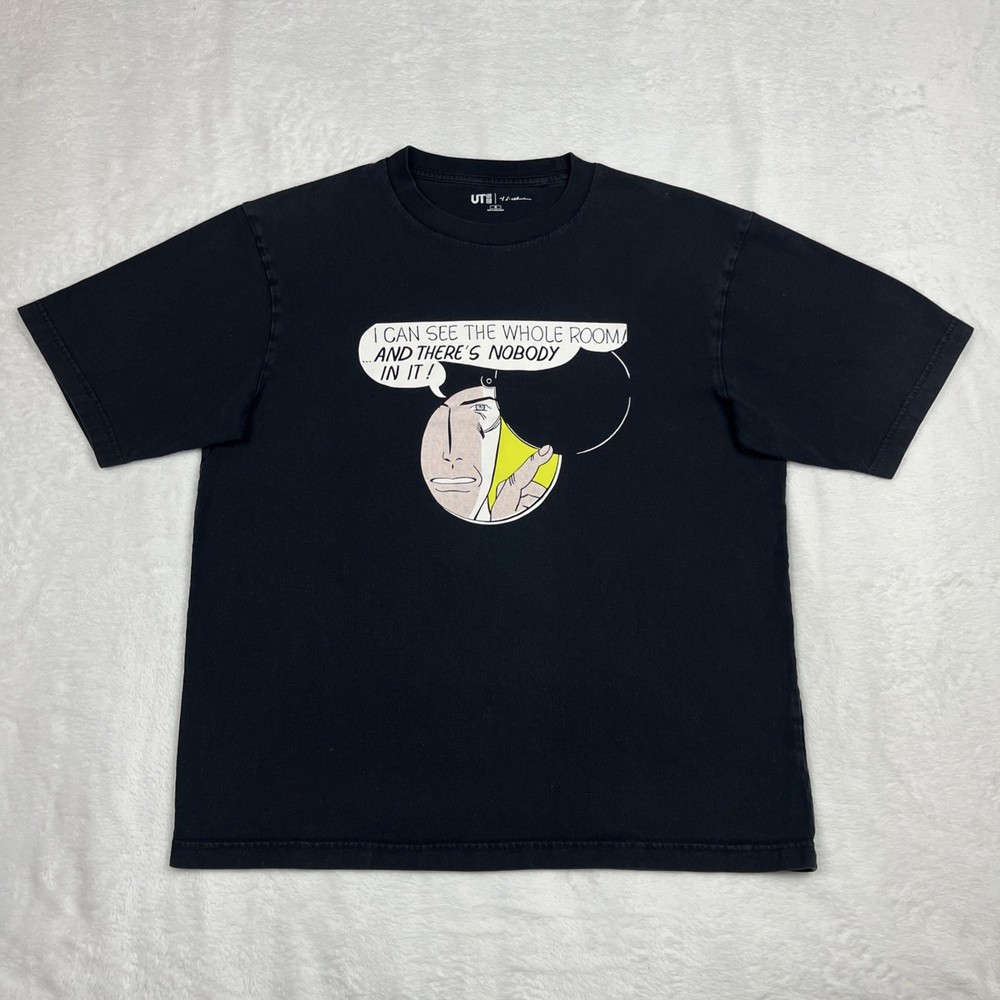Uniqlo X Roy Lichtenstein Art T Shirt Men’s Size Medium Black Comic Funny