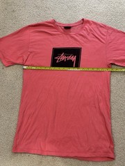 VTG Stussy T Shirt Mens M Pink Graphic Short Sleeve Black Logo