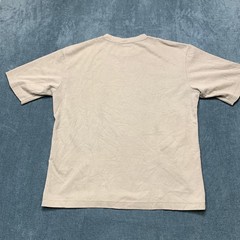 Uniqlo AIRism Oversized T-Shirt Mens Medium Beige Cotton Wide Fit Drop Shoulder