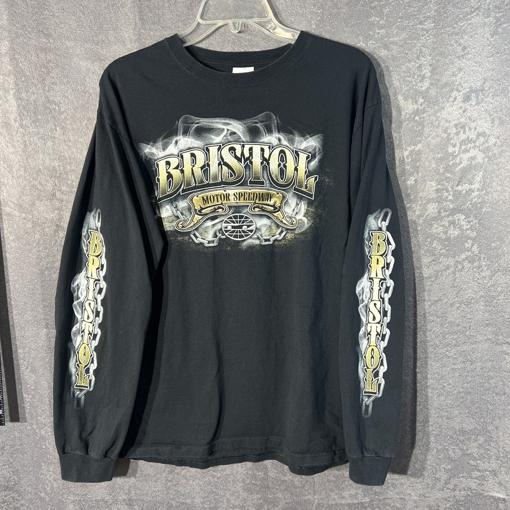 Anvil Bristol Motor Speedway Thunder Valley Long Sleeve T-Shirt Men’s L Black