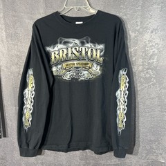 Anvil Bristol Motor Speedway Thunder Valley Long Sleeve T-Shirt Men’s L Black