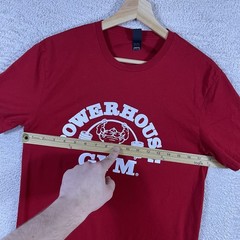 Powerhouse Gym T-Shirt Adult Small Red Bodybuilding Lifting Logo Cotton Y2K