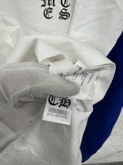 Chrome Hearts Scroll Logo Long Sleeve Baseball Tee Shirt White Blue Size S X3