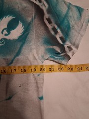 Hand Painted Punk T Shirt Medium Blue Black Dog Graffiti Streetwear Rave Concert