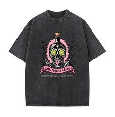 Oversized Acid Washed | Vintage Look Tequila T Shirt For Halloween : All Year