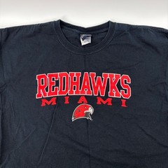 Miami Redhawks Shirt Mens XL Old Varsity Brand Black Short Sleeve Graphic