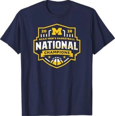 Michigan Wolverines National Champs 2026 Basketball Icon T-Shirt