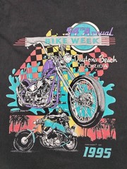 Vintage 1995 Daytona Bike Week T Shirt 54th Annual USA Single Stitch L Black