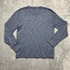 Hollister Crewneck Shirt Mens Blue Marled Long Sleeve Logo Knit Top XS