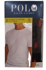 3 GENUINE POLO RALPH LAUREN MENS 1XL TO 6XL BIG&TALL BLACK COTTON CREW T-SHIRTS