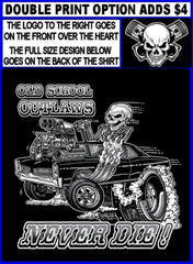 1966 1967 Hot Rod Muscle Car Outlaw Gasser Drag Race Cartoony Skeleton T-shirt