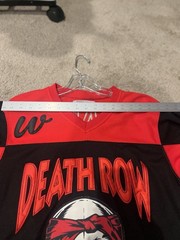 Death Row Records Tupac Shakur Red Black Hockey Jersey Headgear Classics Sz XS