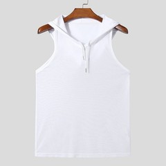 Men Sexy Transparent Hooded Sports Tank Tops Sleeveless T-shirt Fitness Vest Top