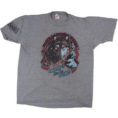 Vintage 1992 Stugis Rally XL “Riding like the Wind” Wolf Graphic T Shirt Gray