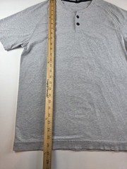 Public Rec Men’s Go-to Henley Tee Gray Stretch Short Sleeve Shirt Sz M