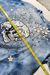 ALAB “Never Grow Up” Tie Dye Collage Men’s Medium Graphic T-Shirt Size M Blue