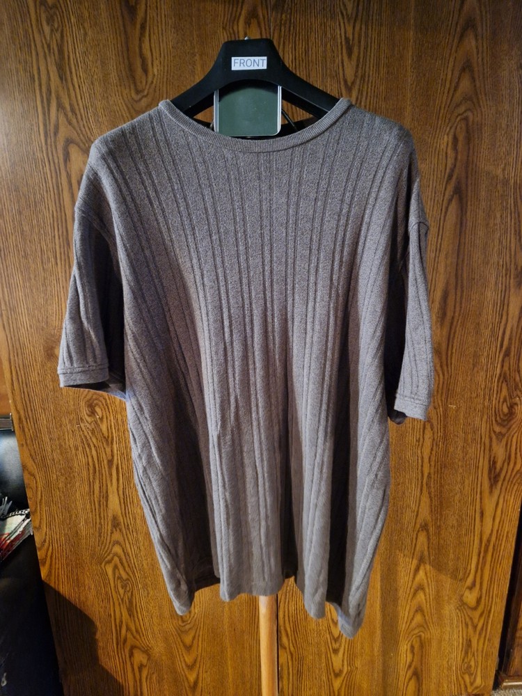 Perry Ellis Brown Short Sleeve Knit Crew Neck Cotton Tencel Men’s T-Shirt XXL
