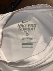 Nike Pro Combat Dri-Fit Men’s Size XL White Compression Training Gym Long Sleeve