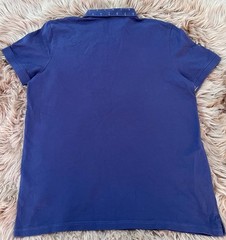 Faconnable Polo Shirt Mens XXL Blue Short Sleeve Anchor Embroidered Portugal