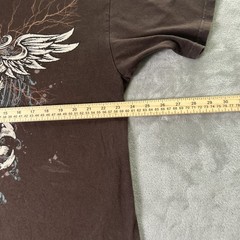 Avirex Shirt Mens XL Vintage 2000s skull sword Brown Graphic