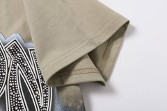 Mixed Emotio Graphic Tee Shirt Beige Short Sleeve S-M-L-XL