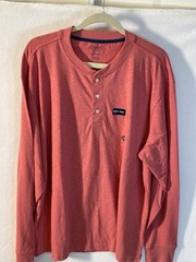 Chaps Shirt Mens 2XB Shirt Soft Feel Long Sleeve Lounge Casual Orange NWT