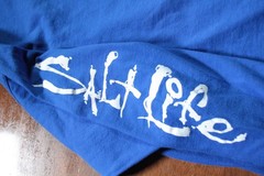 Salt Life Long Sleeve T-Shirt 2XL Pocket Shirt Fish Blue