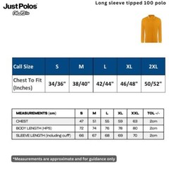 Mens Long Sleeve Polo Shirt Plain Tipped Collar Casual Cotton Tops AWDis