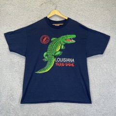 Vintage Louisiana Yard Dog Alligator T-Shirt 90s Mens XL Hanes Heavyweight 50/50