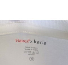 Hanes x karla Men’s T-Shirt White The Classic Tee (S01)