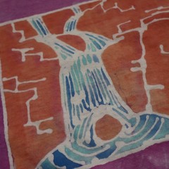 Vtg 90s Hand Painted Tie Dye Batik Tree T Shirt Men 2XL Single Stitch Nature Tee