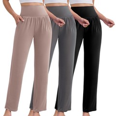 3 Pack Women’s Petite Sweatpants, Casual Wide Leg Pants Loose Fit Lounge Pant…