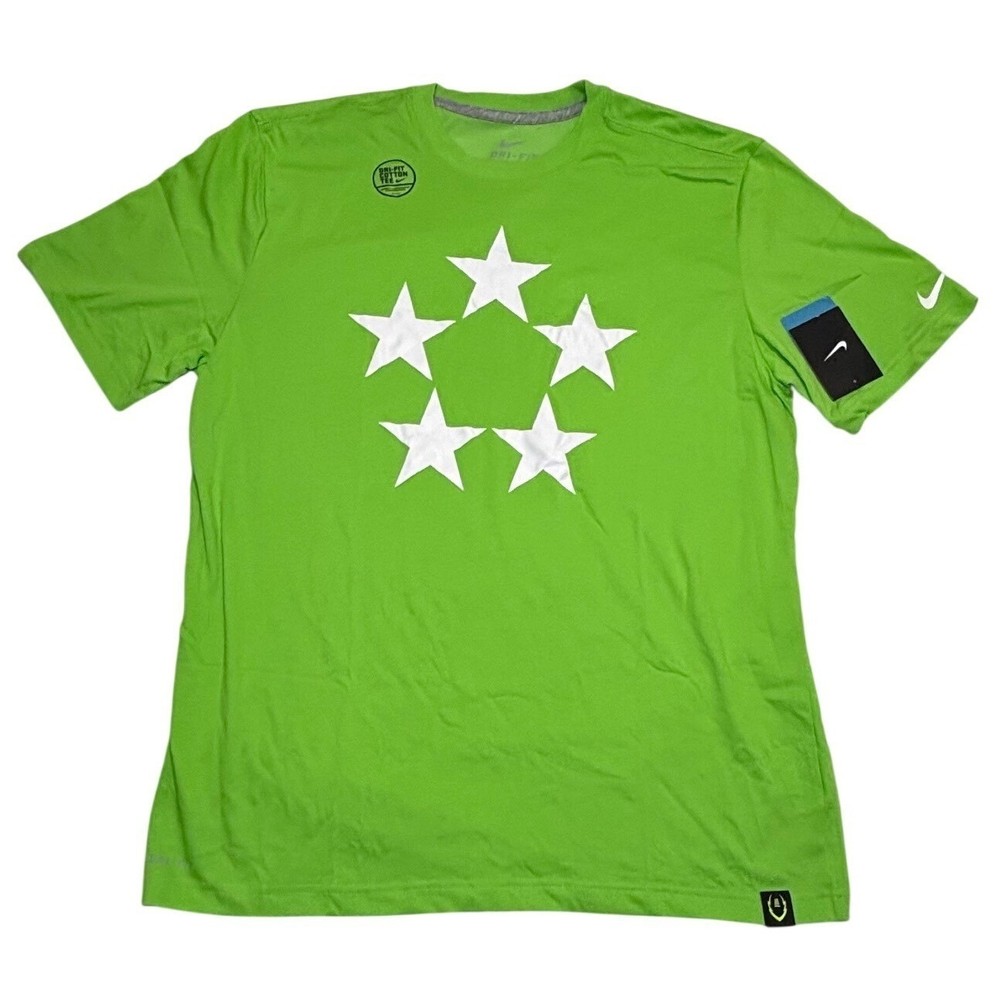 Nike Field General Quarterback Tee Mens Small NWT Lime Green 5 Stars 623426-313