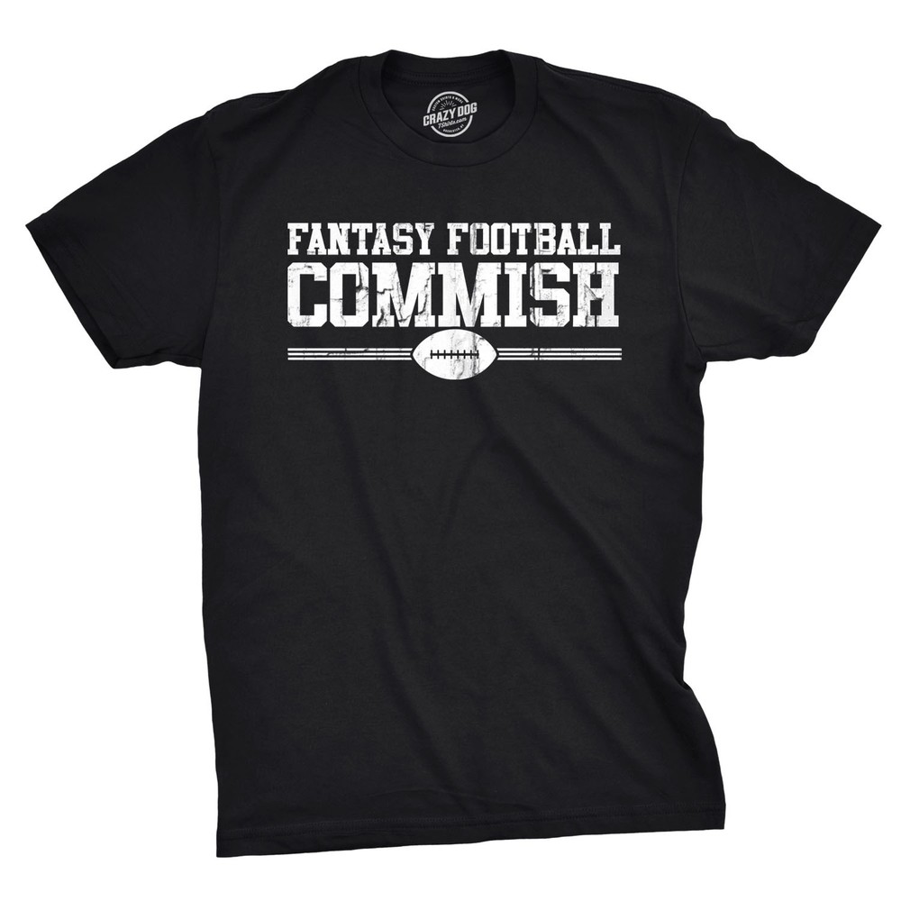 Mens Fantasy Football Commish T Shirt Funny Gift for Dad Game day Graphic Cool