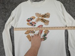 Vintage Central Falls Shirt Mens One Size White Beaded Moccasins Graphic USA 90s