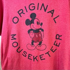 Disney Large Marled Red Short Sleeve Crewneck Original Mouseketeer T-Shi…