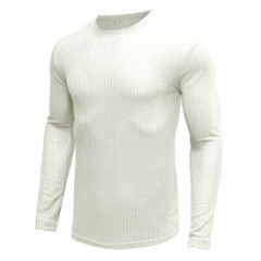 Zonbailon men’s t-shirt solid color bottomed shirt crew neck autumn long sleeve