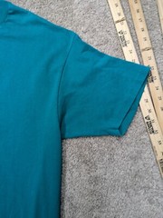Vintage USA MADE Hanes Single Stitch Shirt Mens XL 50/50 Teal Blank Heavyweight
