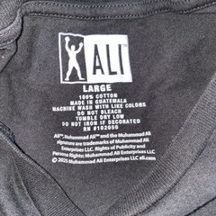 ALI Muhammed Ali T-shirt Graphic Shirt Unisex Size Large Black Cotton Boxing