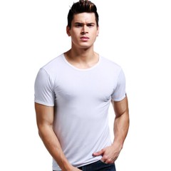 Men’s Short Sleeve Top Tee Modal T-Shirt Round Neck Classic Jerseys Clothing