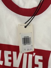 Levis Beyoncé Collaboration Ivory White Red T Shirt Limited Edition Small New