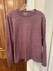 Cremieux Pullover Mens Large Burgundy Premium Denim 1971 Heather Crewneck